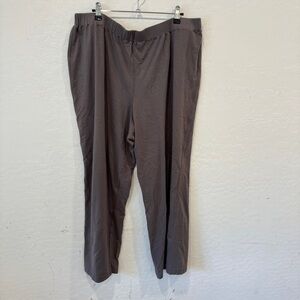 Eileen Fisher Pants Womens 2X Grey Brown Fitted Elastic Waist Capsule Casual